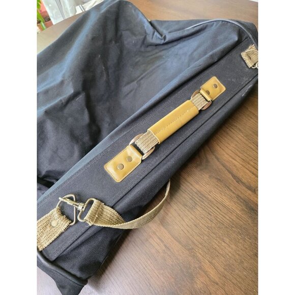 Verdi Tweed & Leather Folding 2-Suiter Garment Bag with Shoulder Strap - Picture 10 of 13